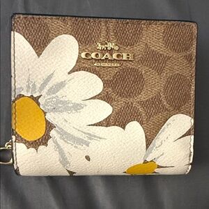 Coach Brown and White Daisy Women's Wallet